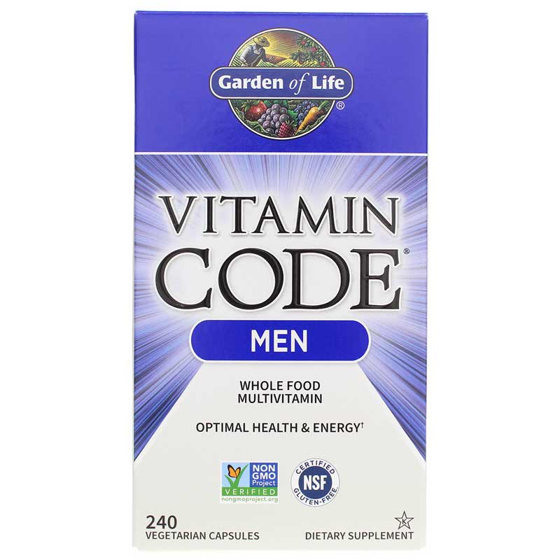 Garden of Life Vitamin Code Men Raw Whole Food Multivitamin 240 Veg Capsules