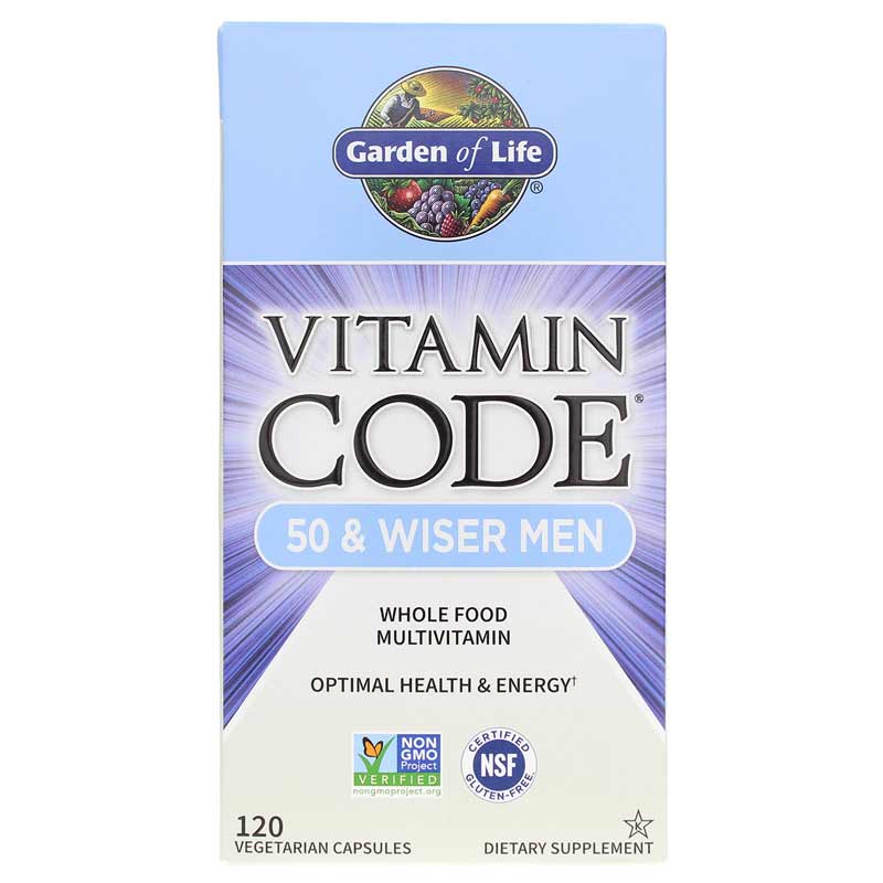 Garden of Life Vitamin Code 50 & Wiser Men Multivitamin 120 Veg Capsules