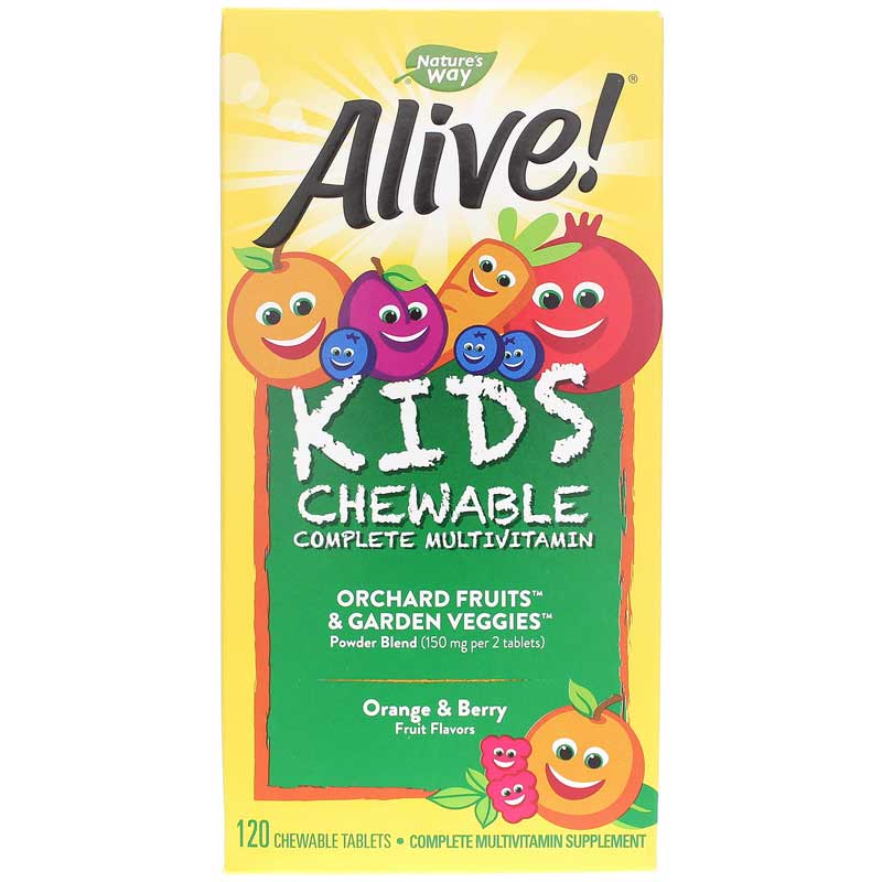 Natures Way Alive Kids Chewable Complete Multivitamin 120 Chewable Tablets