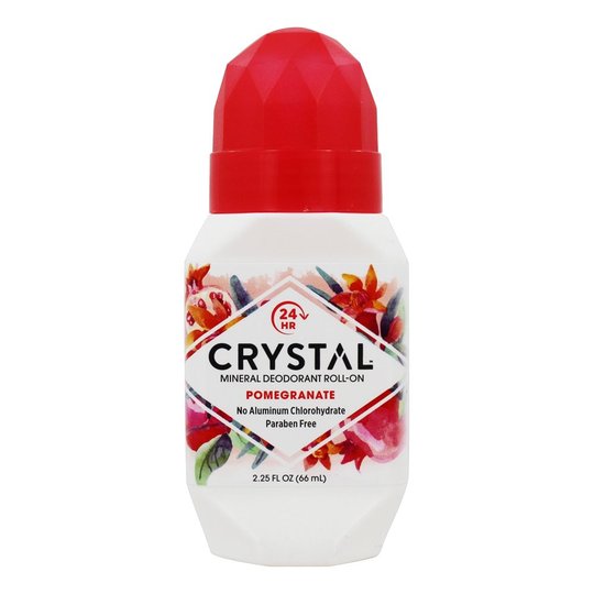 Crystal Body Deodorant - Mineral Deodorant Roll On Pomegranate - 2.25 fl. oz.