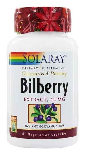Solaray - Guaranteed Potency Bilberry Extract 42 mg. - 60 Capsules