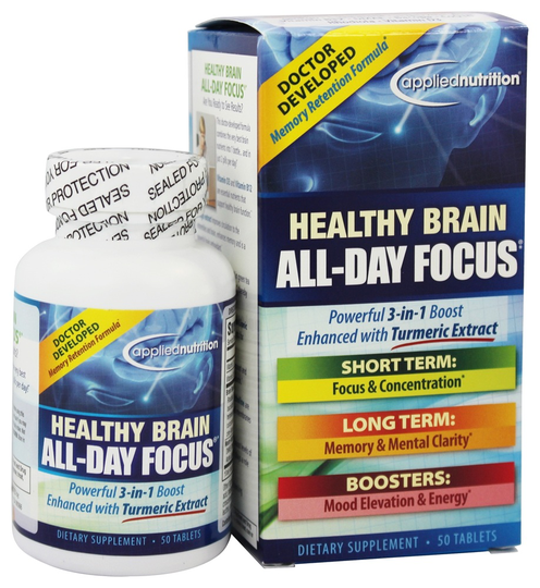 Applied Nutrition - Healthy Brain All Day Focus - 50 Tablets