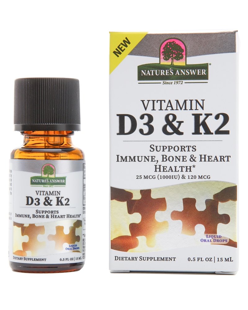 Nature's Answer - Vitamin D3 & K2 Liquid - 0.5 fl. oz.