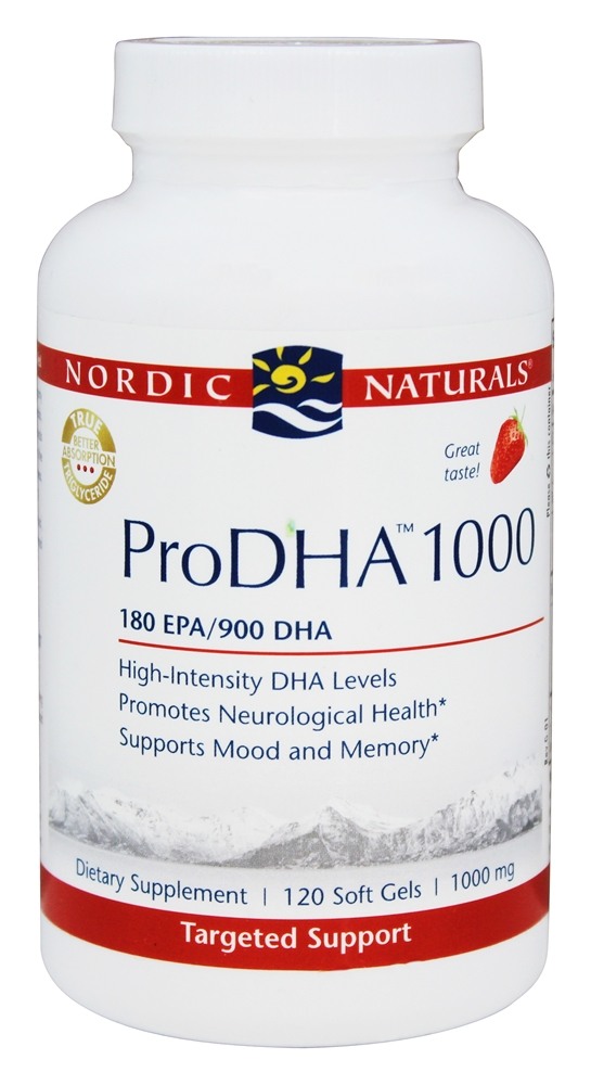 Nordic Naturals Professional - ProDHA 1000 180 EPA/900 DHA Strawberry Flavor 1000 mg. - 120 Softgels
