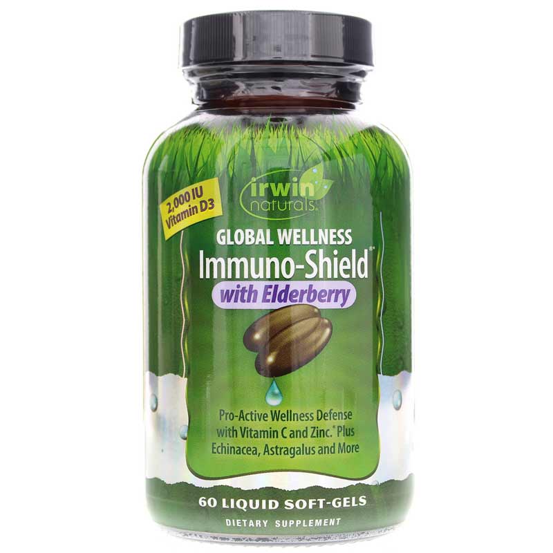 Irwin Naturals Global Wellness Immuno-Shield with Elderberry 60 Liquid Softgels