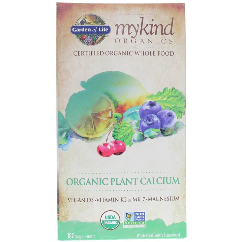 Garden of Life mykind Organics Organic Plant Calcium with Vegan D3, K2 & Magnesium 180 Veg Tablets