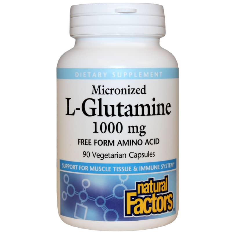 Natural Factors Micronized L-Glutamine 1000 Mg 90 Veg Capsules