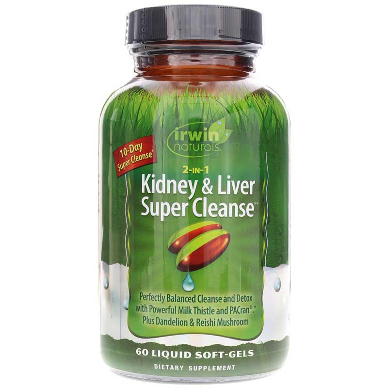 Irwin Naturals 2-in-1 Kidney & Liver Super Cleanse 60 Liquid Softgels