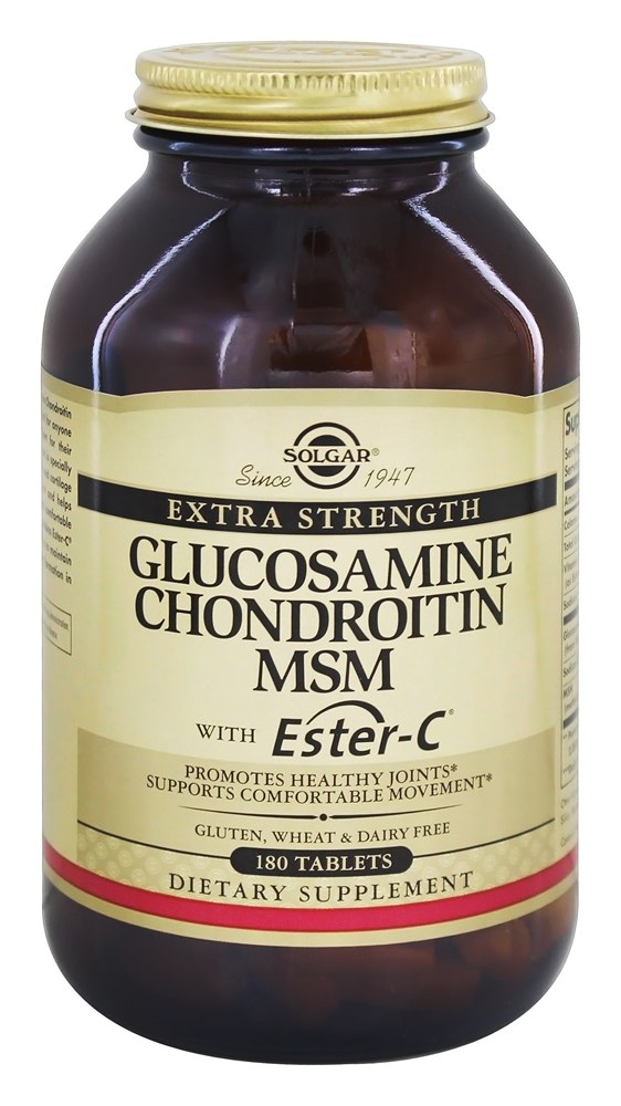 Solgar - Extra Strength Glucosamine Chondroitin MSM with Ester C - 180 Tablets