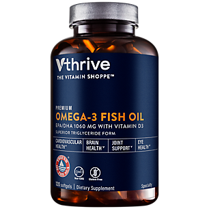 Premium Omega-3 Fish Oil with Vitamin D3 - 1,060 EPA/DHA (120 Softgels)