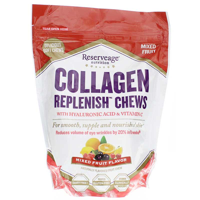 Reserveage Nutrition Collagen Replenish Fruit Chews Mixed Fruit 60 Soft Chews