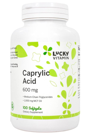 LuckyVitamin - Caprylic Acid 600 mg. - 100 Softgels