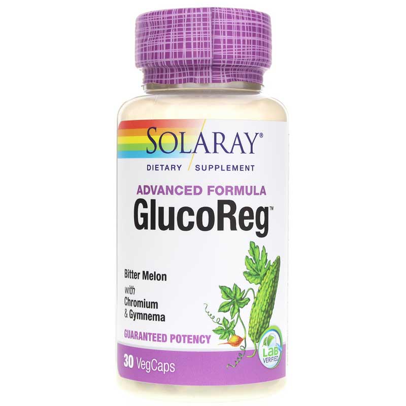 Solaray GlucoReg, Bitter Melon Formula 30 Veg Capsules
