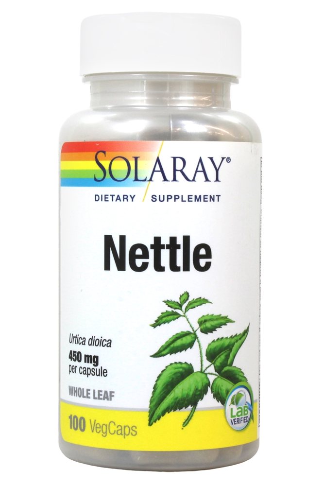 Solaray - Organic Nettle Leaves 900 mg. - 100 Vegetarian Capsules