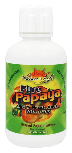 Nature's Life - Pure Papaya 100 Fruit Juice with Pulp - 16 fl. oz.