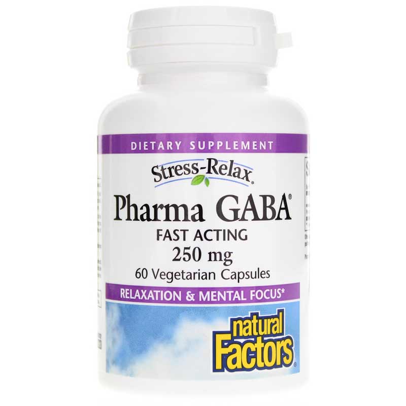 Natural Factors Stress-Relax Pharma Gaba 250 Mg 60 Veg Capsules