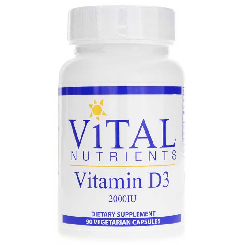 Vital Nutrients Vitamin D3 2000 IU 90 Veg Capsules