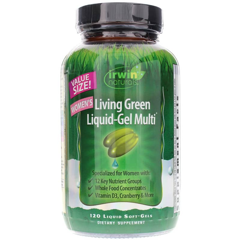 Irwin Naturals Women's Living Green Liquid-Gel Multi 120 Liquid Softgels