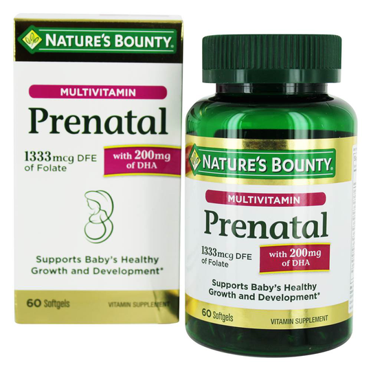 Nature's Bounty - Prenatal Multivitamin Baby's Healthy Growth & Development Support - 60 Softgels