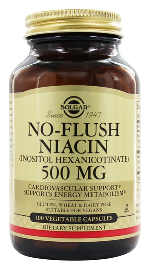 Solgar - No-Flush Niacin 500 mg. - 100 Vegetarian Capsules