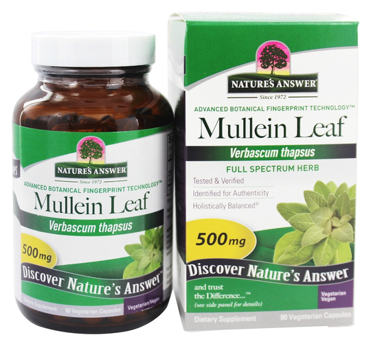 Nature's Answer - Mullein Leaf Single Herb Supplement - 90 Vegetarian Capsules
