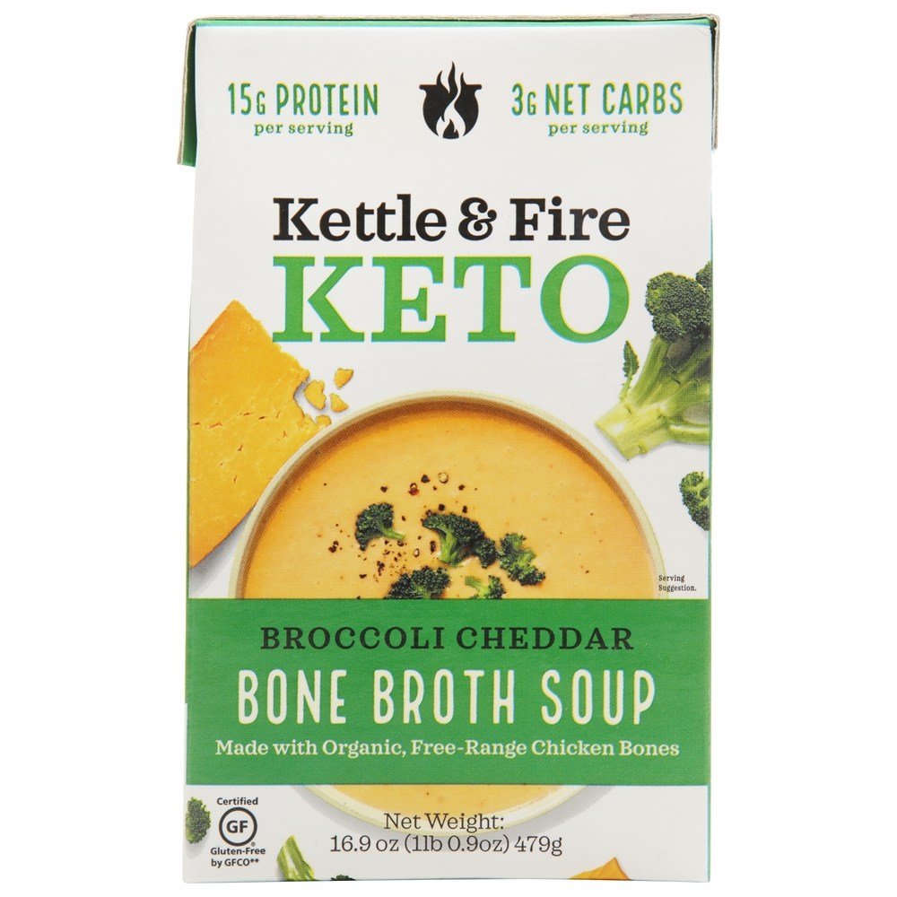 Kettle & Fire - Keto Bone Broth Soup Broccoli Cheddar - 16.9 oz.