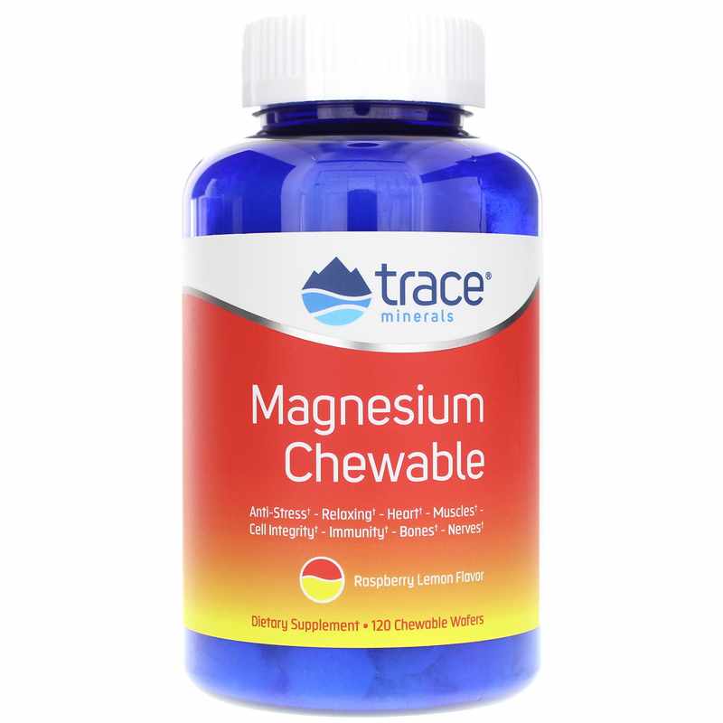 Trace Minerals Research Magnesium Chewable Raspberry Lemon 120 Chewable Tablets