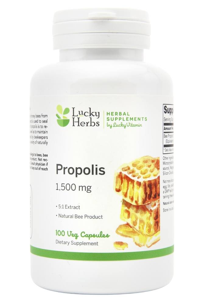 LuckyHerbs - Propolis 1500 mg. - 100 Veg Capsules