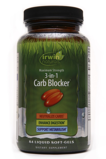 Irwin Naturals - 3-In-1 Carb Blocker Maximum Strength - 84 Liquid Softgels