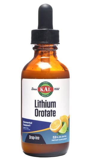 Kal - Lithium Orotate Drops Ins Natural Lemon Lime Flavor 4 mg. - 2 fl. oz.