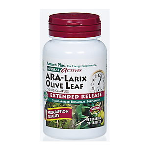 Ara-Larix Olive Leaf Extract - Extended Release Standardized Botanical - 150 MG (30 Vegetarian Tablets)