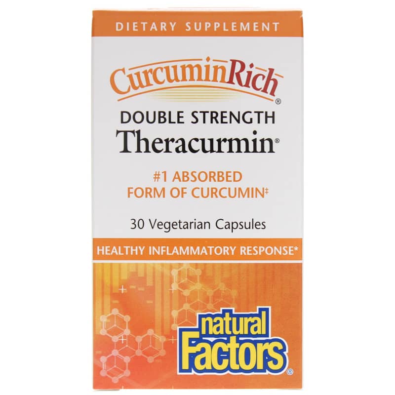 Natural Factors CurcuminRich Double Strength Theracurmin 30 Veg Capsules