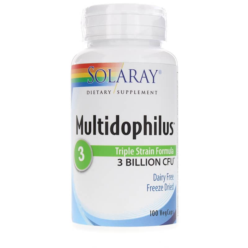 Solaray Multidophilus Triple Strain Formula, 3 Billion CFU 100 Veg Capsules