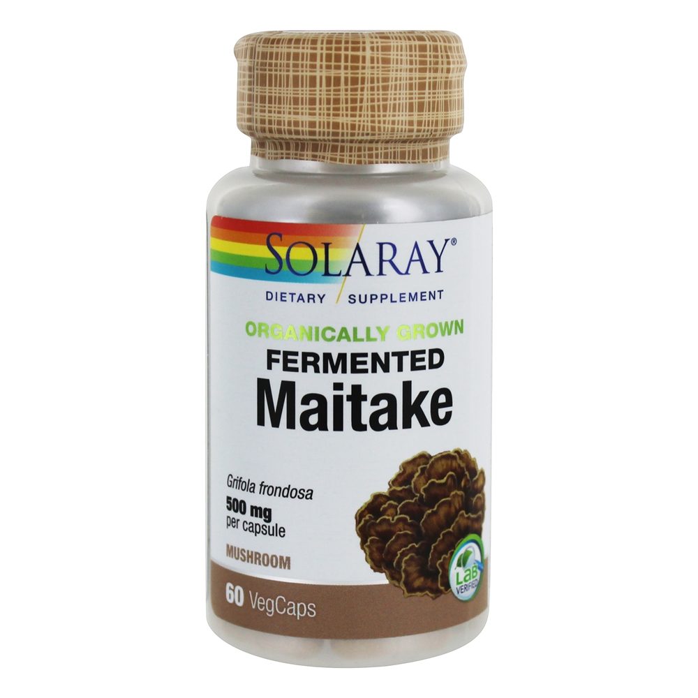 Solaray - Organically Grown Fermented Maitake Mushroom 500 mg. - 60 Vegetable Capsule(s)