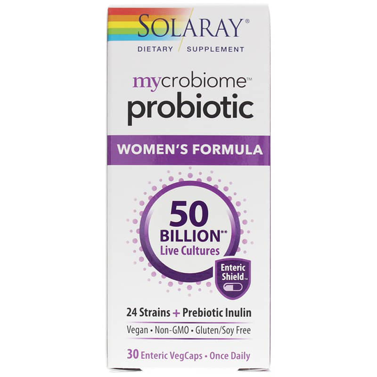 Solaray Mycrobiome Probiotic 50 Billion Cfu, Women's Formula 30 Enteric Coated Veg Capsules