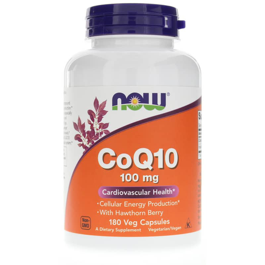 NOW Foods CoQ10 100 Mg with Hawthorn Berry 180 Veg Capsules