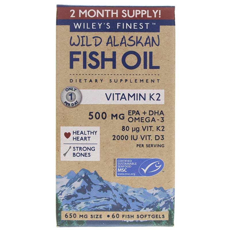 Wiley's Finest Vitamin K2 with D3 60 Softgels