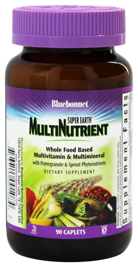 Bluebonnet Nutrition - Super Earth Multinutrient Formula Whole Food Based Multivitamin & Multimineral - 90 Caplets