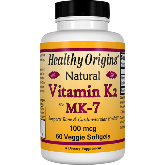 Healthy Origins - Natural Vitamin K2 MK7 100 mcg. - 60 Vegetarian Softgels