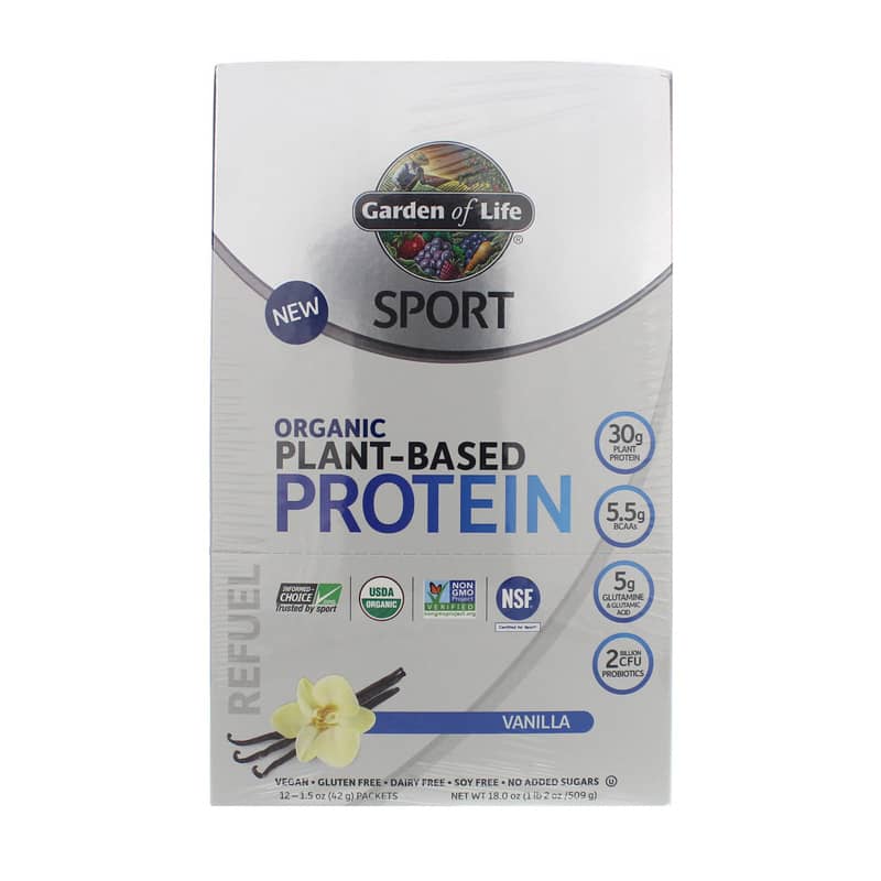 Garden of Life Sport Organic Plant-Based Protein Vanilla 12 Packets