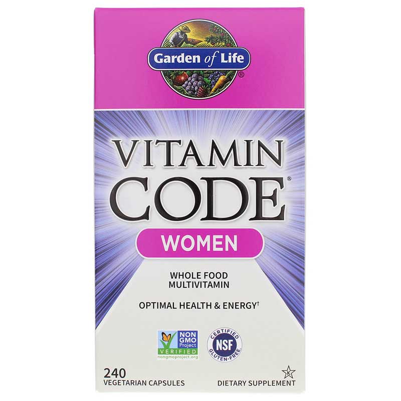 Garden of Life Vitamin Code Women Raw Whole Food Multivitamin 240 Veg Capsules