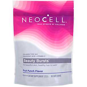 Beauty Bursts - Collagen Type I & III, Hyaluronic Acid & Vitamin C - Fruit Punch (60 Chews)