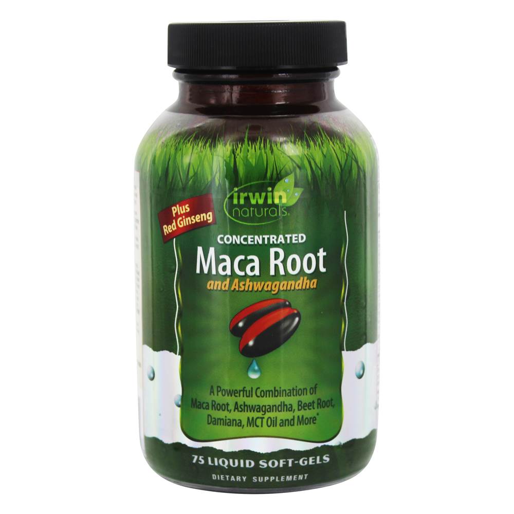 Irwin Naturals - Concentrated Maca Root & Ashwagandha - 75 Liquid Softgels