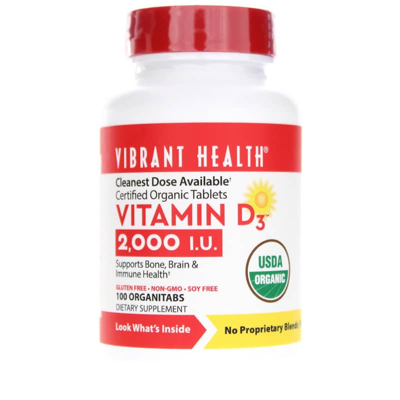 Vibrant Health Vitamin D3 2000 IU Organic 100 Tablets