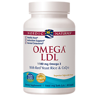 Omega LDL with Red Yeast Rice & CoQ10 - 1,180 MG Omega-3s (60 Softgels)