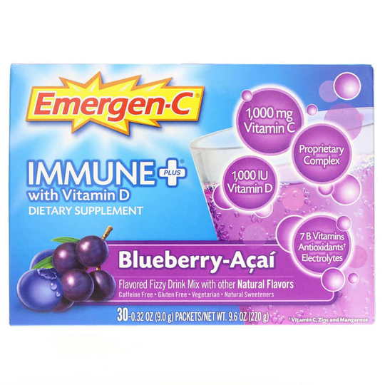 Alacer Corp Emergen-C Immune + with Vitamin D Blueberry Acai 30 Packets