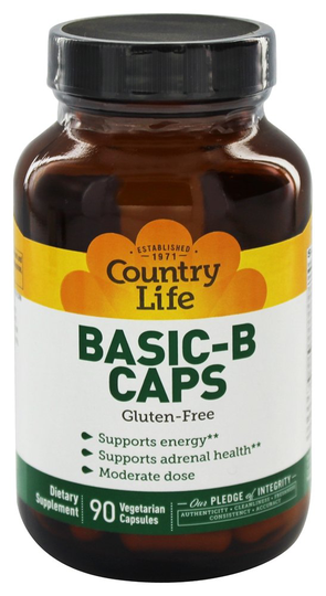 Country Life - Basic B Caps Vitamin B Complex 25 mg. - 90 Vegetarian Capsules