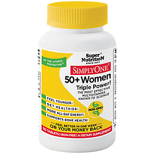 Simply One Triple Power Multivitamin for Women 50+ - Iron Free (30 Tablets)