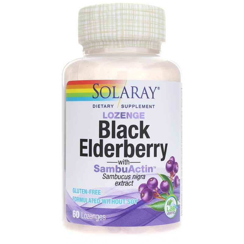 Solaray SambuActin Black Elderberry Extract 60 Lozenges