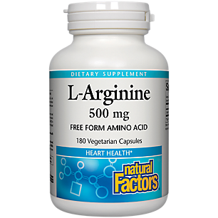 L-Arginine - Free Form Amino Acid - 500 MG (180 Vegetarian Capsules)